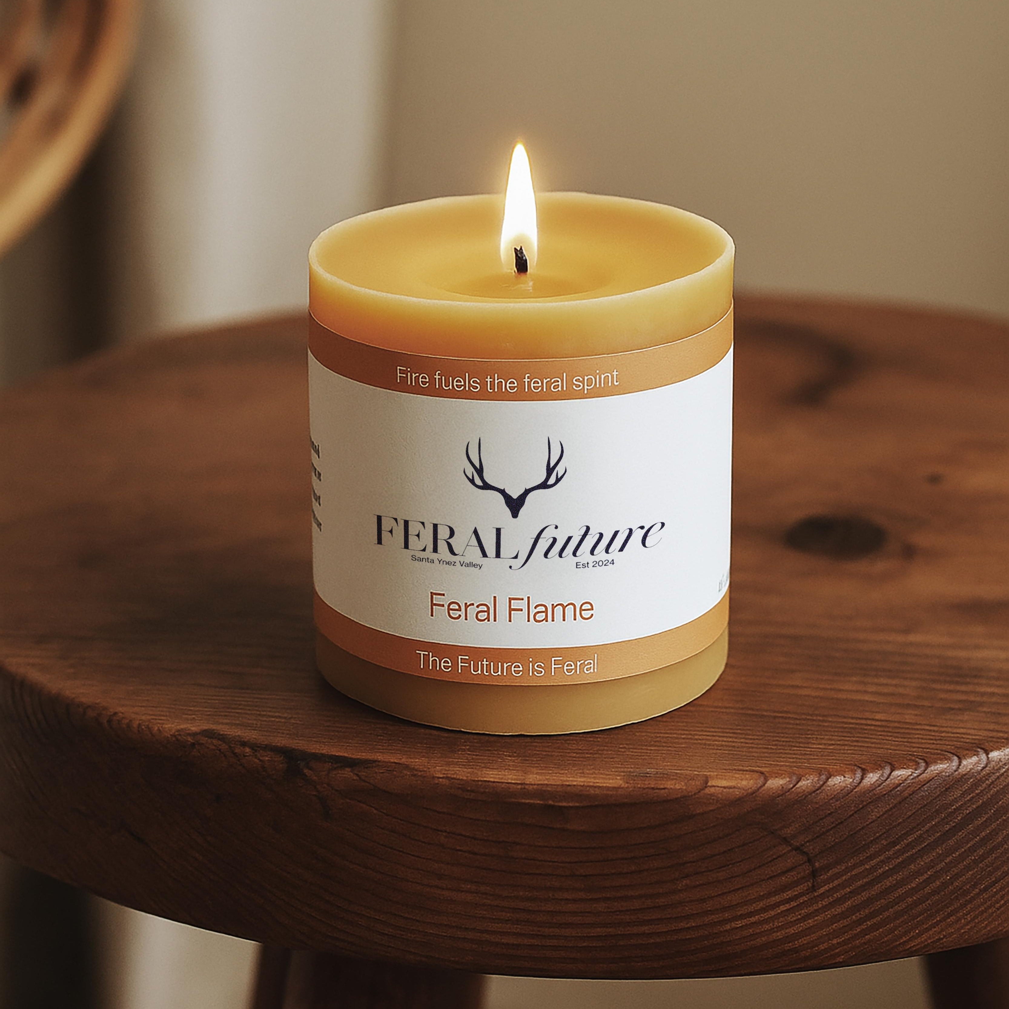 Feral Flame Beeswax Candle