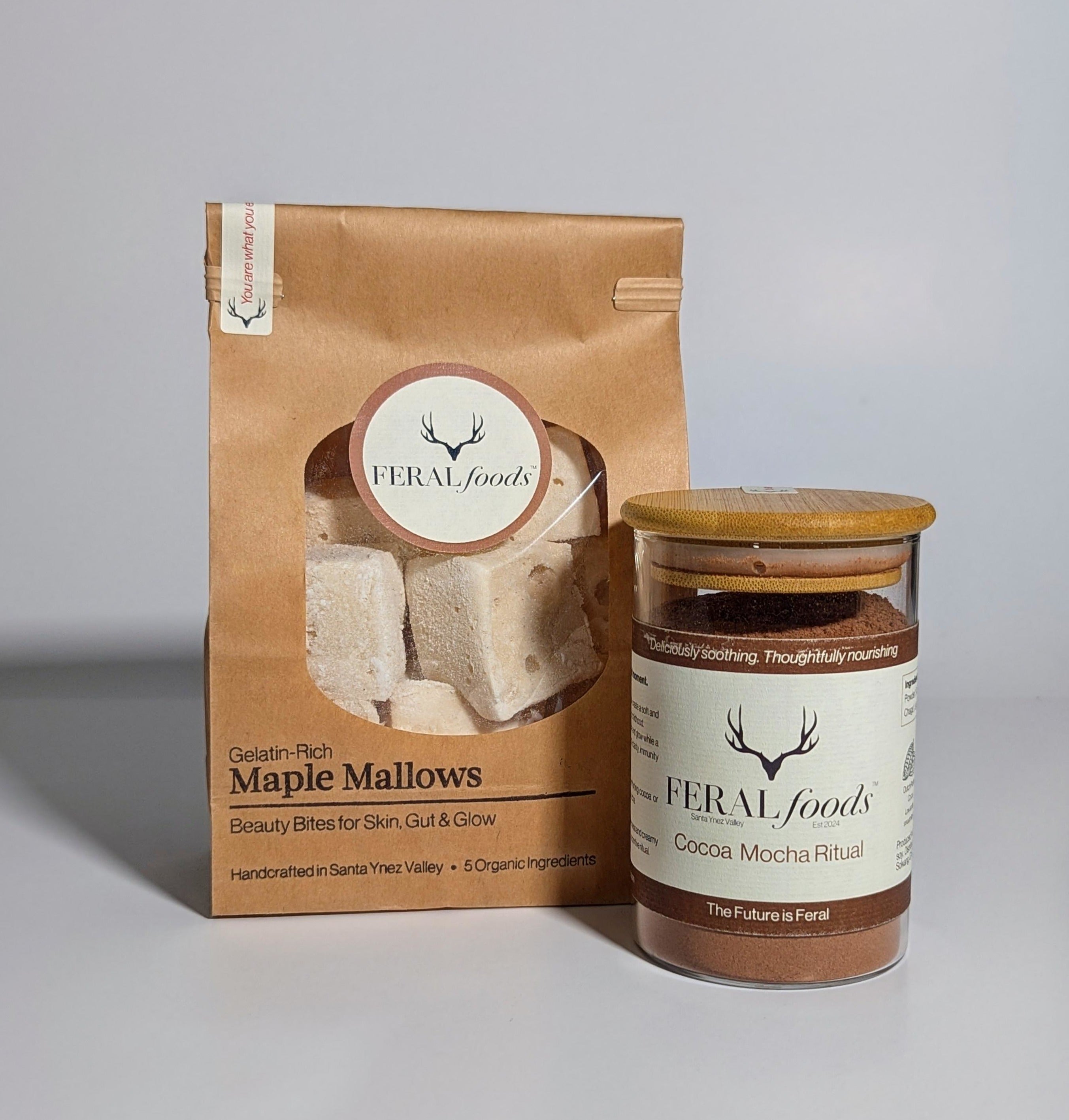 Feral Foods Maple Mallows and Cocoa Mocha Ritual jar bundle