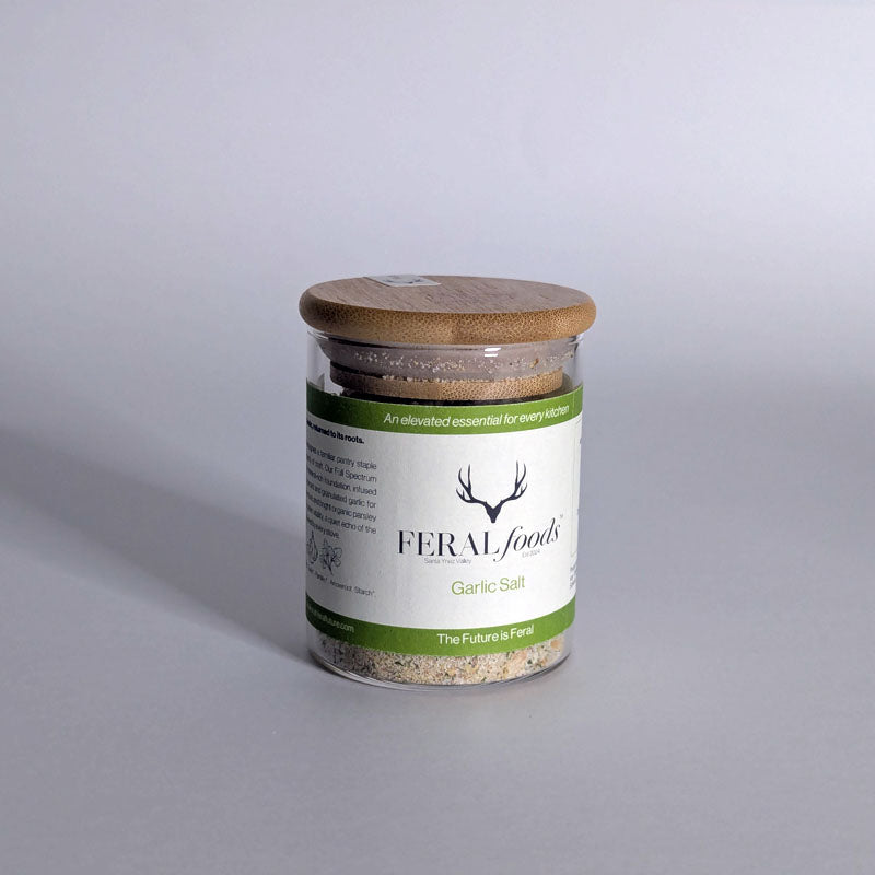 organic garlic-infused mineral salt seasoning