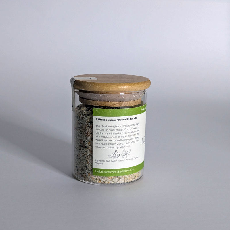 organic garlic-infused mineral salt seasoning