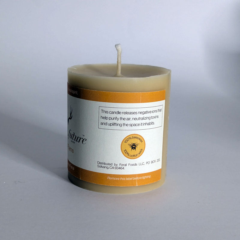 hand-poured beeswax pillar candle